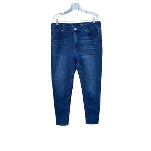 NWOT Seven High Rise Stretch Skinny Blue Denim Jeans, Size 14W